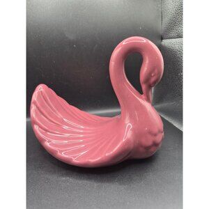 Vintage Andre Richard Japan Ceramic Swan Figurine - Burgundy Glaze - 8 Inches